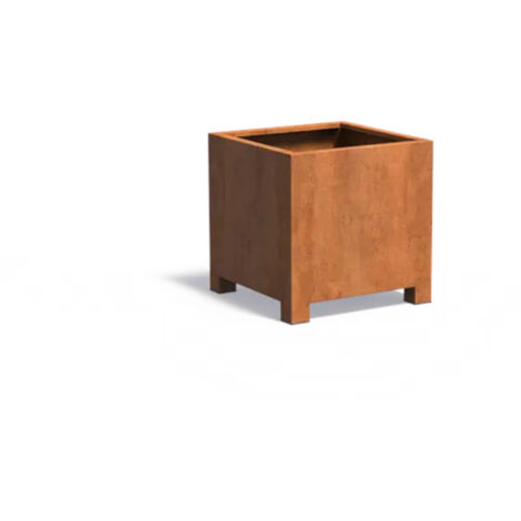 Adezz Pflanzgefäß Carrez mit Füßen aus Corten-Stahl Pflanzkübel Größe 80x80x80 cm