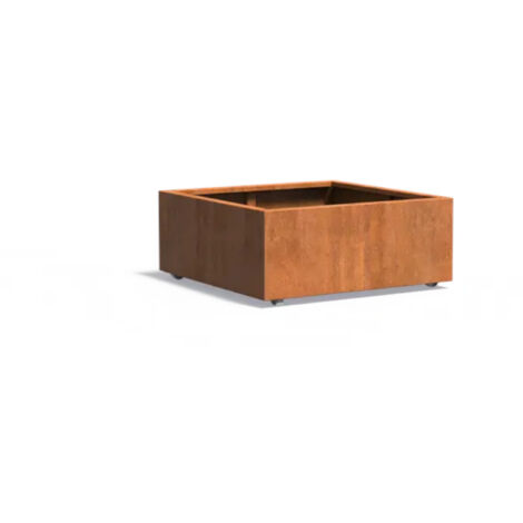 Adezz Pflanzgefäß Carrez mit Rollen aus Corten-Stahl Pflanzkübel Größe 100x100x40 cm