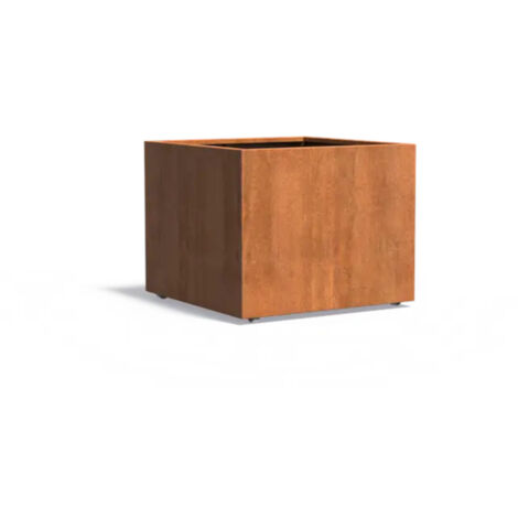 Adezz Pflanzgefäß Carrez mit Rollen aus Corten-Stahl Pflanzkübel Größe 100x100x80 cm