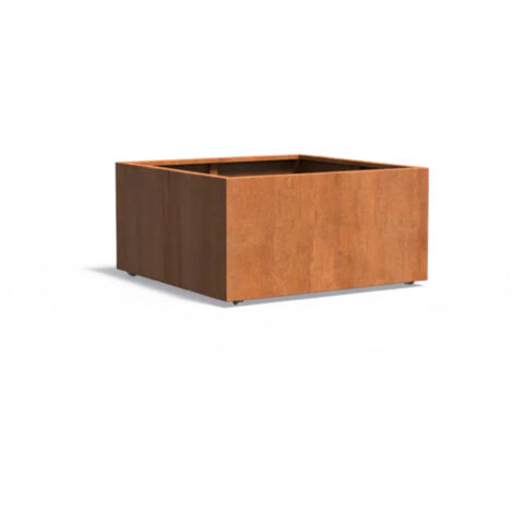 Adezz Pflanzgefäß Carrez mit Rollen aus Corten-Stahl Pflanzkübel Größe 120x120x60 cm