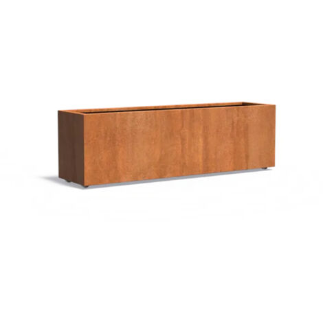 Adezz Pflanzgefäß Carrez mit Rollen aus Corten-Stahl Pflanzkübel Größe 200x50x60 cm