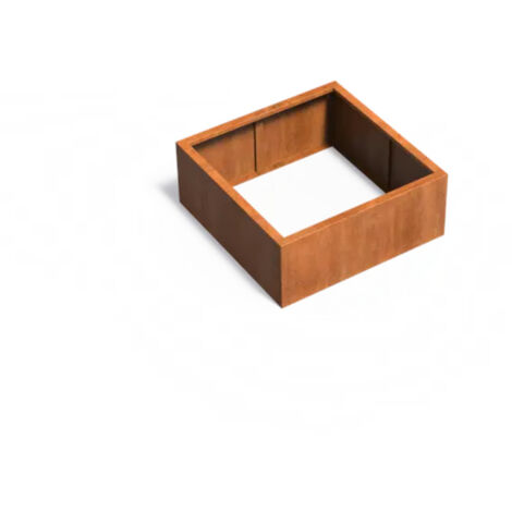 Adezz Pflanzgefäß Carrez ohne Boden aus Corten-Stahl Pflanzkübel Größe 100x100x40 cm
