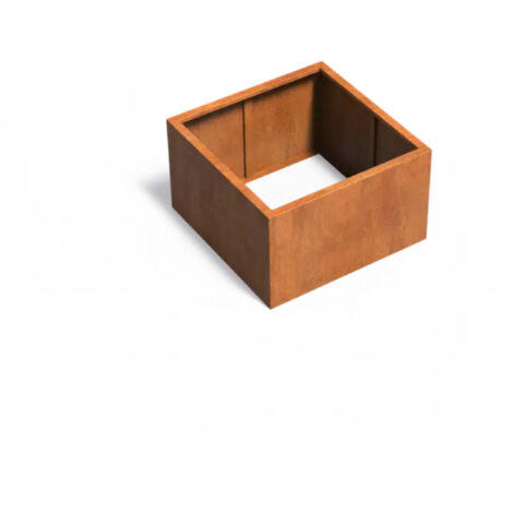 Adezz Pflanzgefäß Carrez ohne Boden aus Corten-Stahl Pflanzkübel Größe 100x100x60 cm