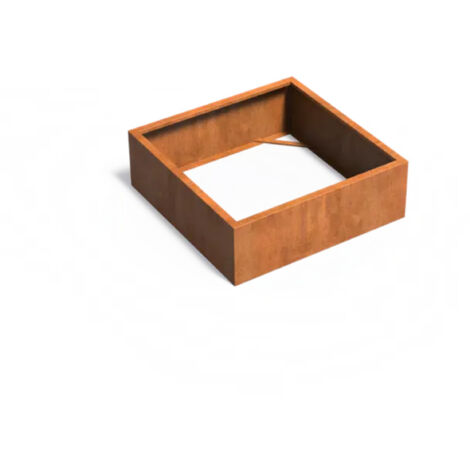Adezz Pflanzgefäß Carrez ohne Boden aus Corten-Stahl Pflanzkübel Größe 120x120x40 cm