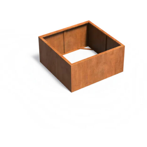 Adezz Pflanzgefäß Carrez ohne Boden aus Corten-Stahl Pflanzkübel Größe 120x120x60 cm