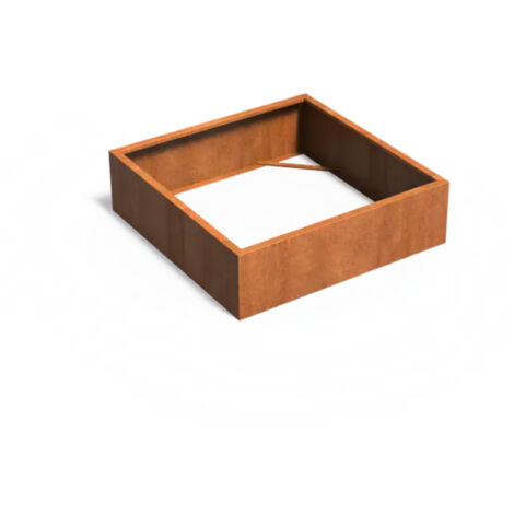 Adezz Pflanzgefäß Carrez ohne Boden aus Corten-Stahl Pflanzkübel Größe 140x140x40 cm