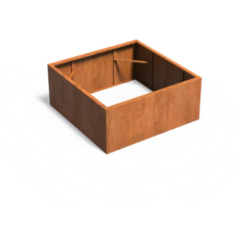 Adezz Pflanzgefäß Carrez ohne Boden aus Corten-Stahl Pflanzkübel Größe 140x140x60 cm