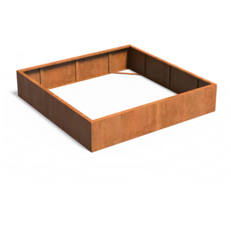 Adezz Pflanzgefäß Carrez ohne Boden aus Corten-Stahl Pflanzkübel Größe 200x200x40 cm