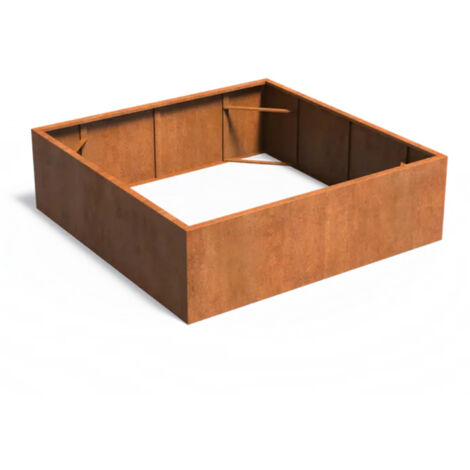 Adezz Pflanzgefäß Carrez ohne Boden aus Corten-Stahl Pflanzkübel Größe 200x200x60 cm