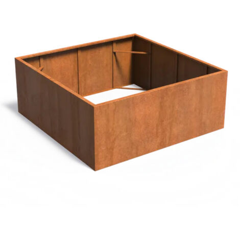 Adezz Pflanzgefäß Carrez ohne Boden aus Corten-Stahl Pflanzkübel Größe 200x200x80 cm
