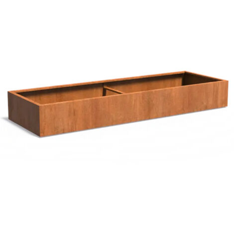 Adezz Pflanzgefäß Carrez ohne Boden aus Corten-Stahl Pflanzkübel Größe 300x100x40 cm