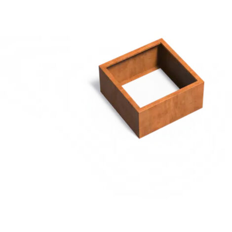 Adezz Pflanzgefäß Carrez ohne Boden aus Corten-Stahl Pflanzkübel Größe 80x80x40 cm