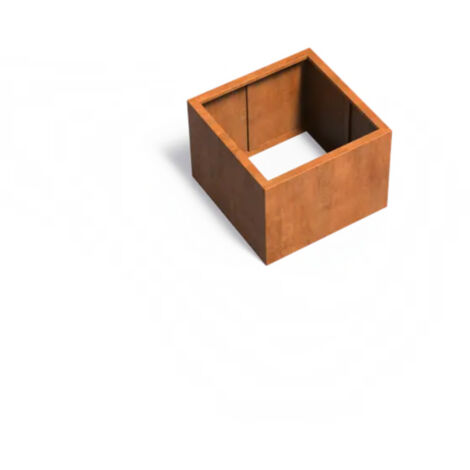 Adezz Pflanzgefäß Carrez ohne Boden aus Corten-Stahl Pflanzkübel Größe 80x80x60 cm