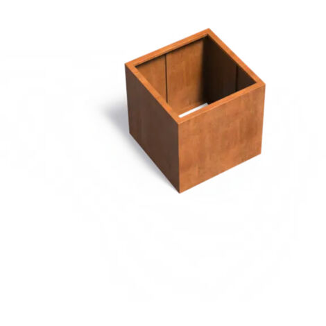 Adezz Pflanzgefäß Carrez ohne Boden aus Corten-Stahl Pflanzkübel Größe 80x80x80 cm
