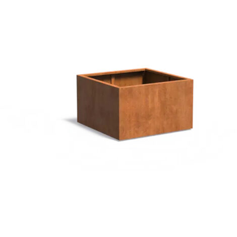 Adezz Pflanzgefäß Carrez Standard Quadrat aus Corten-Stahl Pflanzkübel Größe 100x100x60 cm