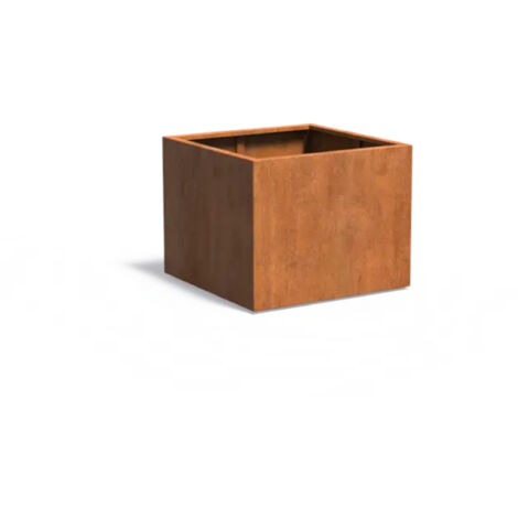 Adezz Pflanzgefäß Carrez Standard Quadrat aus Corten-Stahl Pflanzkübel Größe 100x100x80 cm