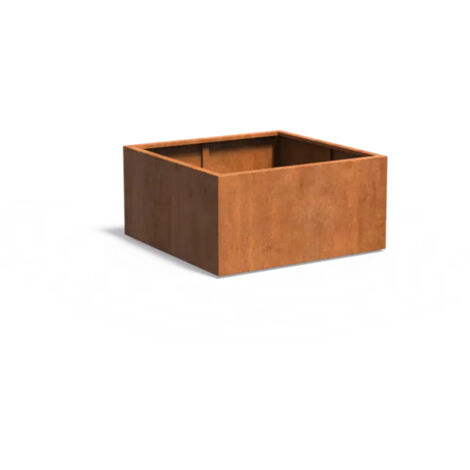 Adezz Pflanzgefäß Carrez Standard Quadrat aus Corten-Stahl Pflanzkübel Größe 120x120x60 cm