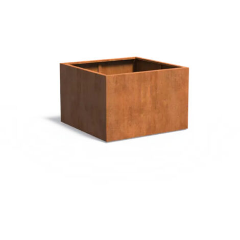 Adezz Pflanzgefäß Carrez Standard Quadrat aus Corten-Stahl Pflanzkübel Größe 120x120x80 cm