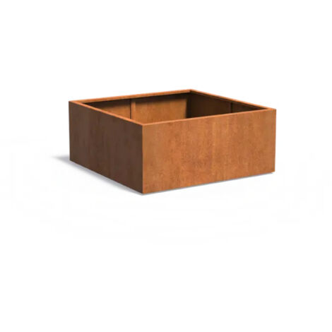Adezz Pflanzgefäß Carrez Standard Quadrat aus Corten-Stahl Pflanzkübel Größe 140x140x60 cm