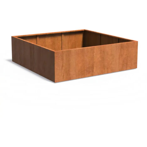 Adezz Pflanzgefäß Carrez Standard Quadrat aus Corten-Stahl Pflanzkübel Größe 200x200x60 cm