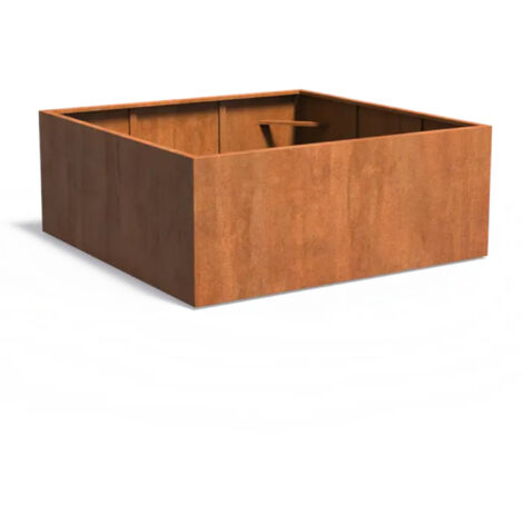 Adezz Pflanzgefäß Carrez Standard Quadrat aus Corten-Stahl Pflanzkübel Größe 200x200x80 cm
