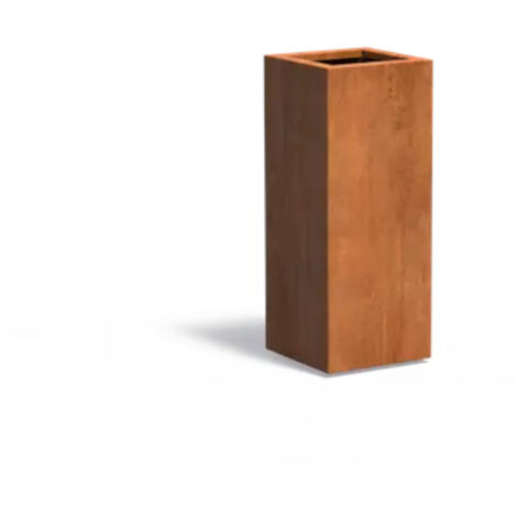 Adezz Pflanzgefäß Carrez Standard Quadrat aus Corten-Stahl Pflanzkübel Größe 40x40x100 cm