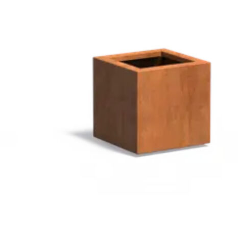 Adezz Pflanzgefäß Carrez Standard Quadrat aus Corten-Stahl Pflanzkübel Größe 40x40x40 cm
