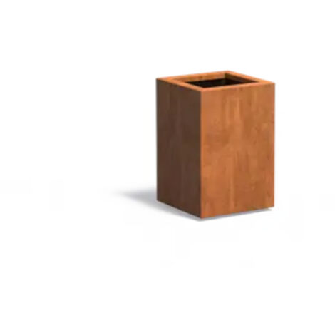 Adezz Pflanzgefäß Carrez Standard Quadrat aus Corten-Stahl Pflanzkübel Größe 40x40x60 cm