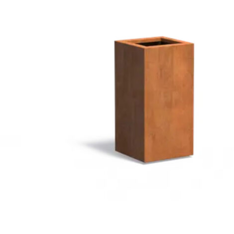 Adezz Pflanzgefäß Carrez Standard Quadrat aus Corten-Stahl Pflanzkübel Größe 40x40x80 cm