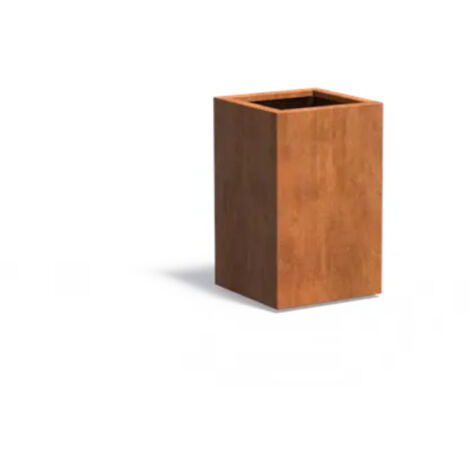 Adezz Pflanzgefäß Carrez Standard Quadrat aus Corten-Stahl Pflanzkübel Größe 50x50x80 cm