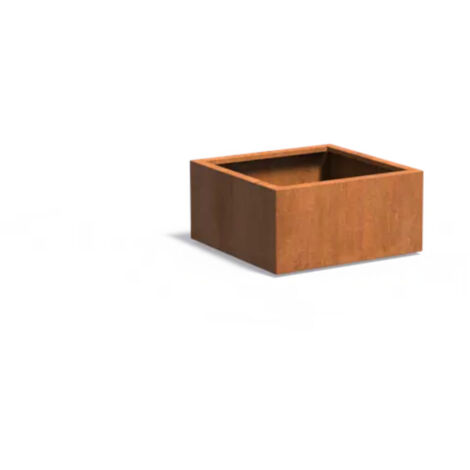 Adezz Pflanzgefäß Carrez Standard Quadrat aus Corten-Stahl Pflanzkübel Größe 80x80x40 cm