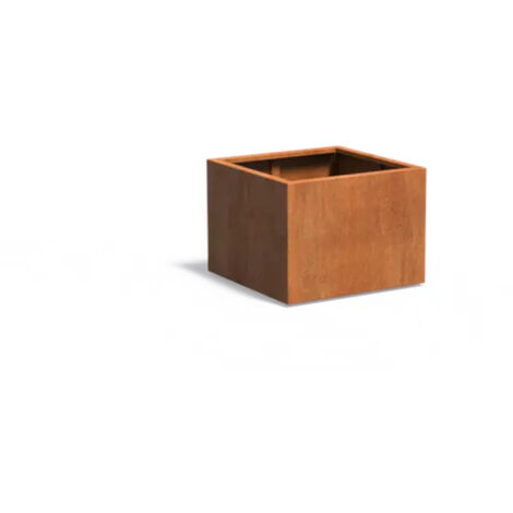 Adezz Pflanzgefäß Carrez Standard Quadrat aus Corten-Stahl Pflanzkübel Größe 80x80x60 cm