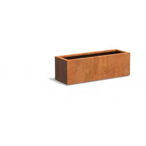 Adezz Pflanzgefäß Carrez Standard Rechteck aus Corten-Stahl Pflanzkübel Größe 120x40x40 cm