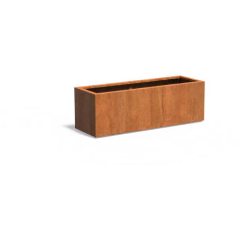 Adezz Pflanzgefäß Carrez Standard Rechteck aus Corten-Stahl Pflanzkübel Größe 150x50x50 cm