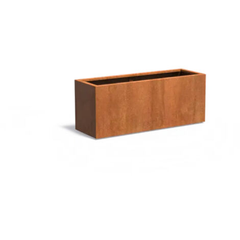 Adezz Pflanzgefäß Carrez Standard Rechteck aus Corten-Stahl Pflanzkübel Größe 150x50x60 cm