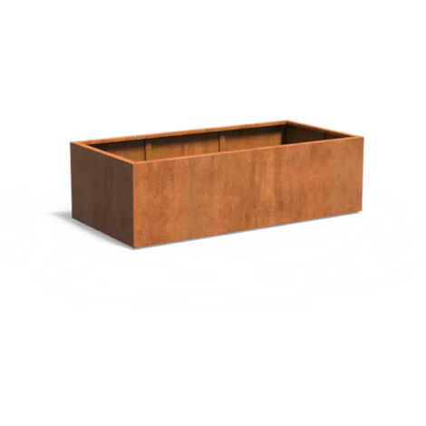 Adezz Pflanzgefäß Carrez Standard Rechteck aus Corten-Stahl Pflanzkübel Größe 200x100x60 cm