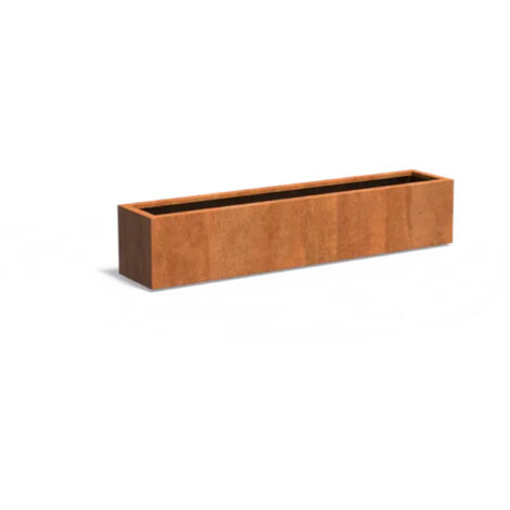 Adezz Pflanzgefäß Carrez Standard Rechteck aus Corten-Stahl Pflanzkübel Größe 200x40x40 cm