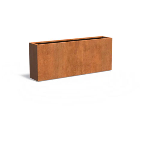 Adezz Pflanzgefäß Carrez Standard Rechteck aus Corten-Stahl Pflanzkübel Größe 200x40x80cm