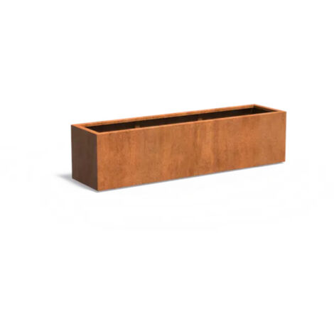Adezz Pflanzgefäß Carrez Standard Rechteck aus Corten-Stahl Pflanzkübel Größe 200x50x50 cm