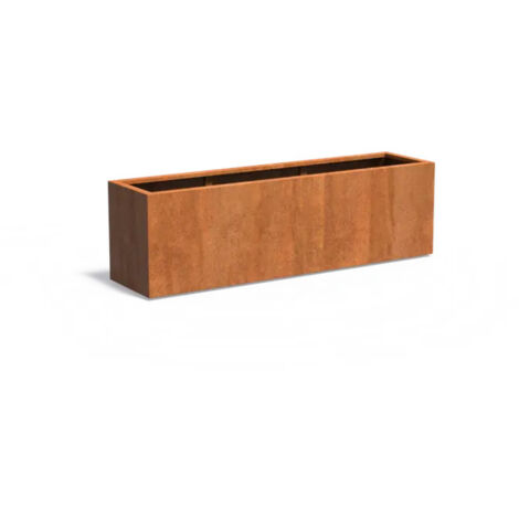 Adezz Pflanzgefäß Carrez Standard Rechteck aus Corten-Stahl Pflanzkübel Größe 200x50x60 cm