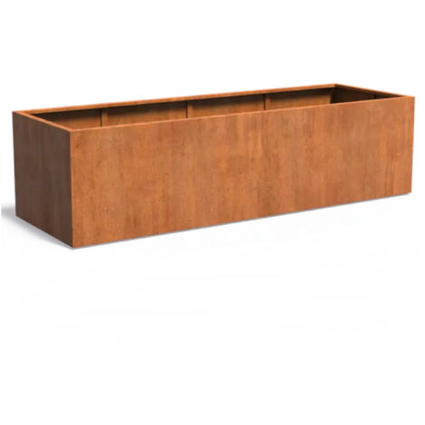 Adezz Pflanzgefäß Carrez Standard Rechteck aus Corten-Stahl Pflanzkübel Größe 300x100x80 cm