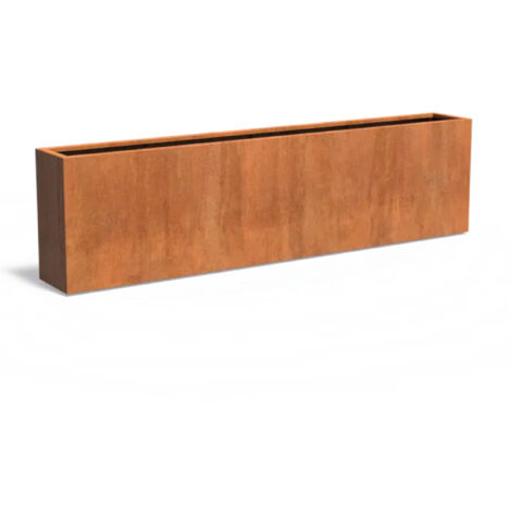 Adezz Pflanzgefäß Carrez Standard Rechteck aus Corten-Stahl Pflanzkübel Größe 300x40x80 cm
