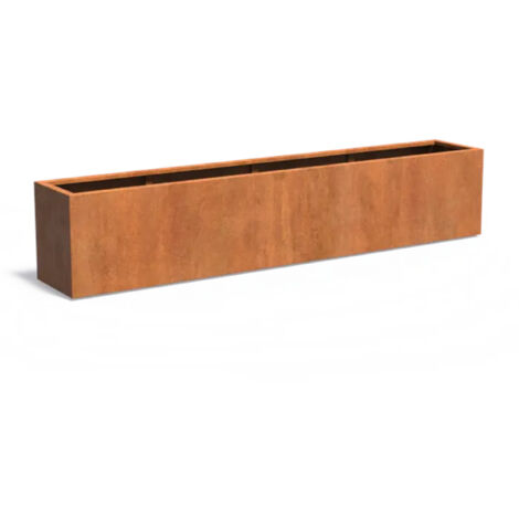 Adezz Pflanzgefäß Carrez Standard Rechteck aus Corten-Stahl Pflanzkübel Größe 300x50x60 cm