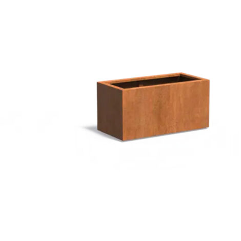 Adezz Pflanzgefäß Carrez Standard Rechteck aus Corten-Stahl Pflanzkübel Größe 90x50x50 cm