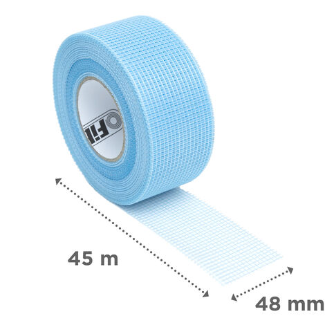 Adfors – Bande à joint autocollante 48 mm x 45 m – Fibre de verre grillagée pour joints de plaques de plâtre – Application facile, réduction de la pénibilité