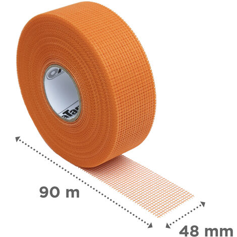 Adfors – Bande à joint autocollante 48 mm x 90 m – Fibre de verre grillagée – Antimicrobien pour protection moisissures – Application rapide sans enduit