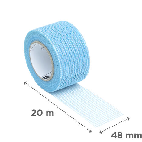 Adfors – Bande à joint autocollante pour plaque de plâtre 48 mm x 20 m – Fibre de verre grillagée – Application simplifiée dans zones difficiles d'accès