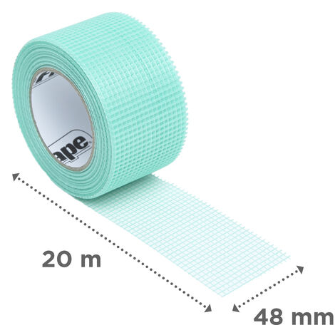 Adfors – Bande à joint autocollante 48 mm x 20 m – Fibre de verre grillagée – Revêtement antimicrobien pour environnements humides