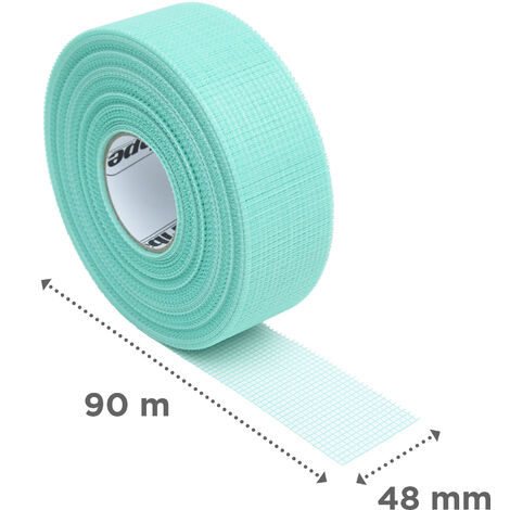 Adfors – Bande à joint autocollante FibaTape Mold-X 48 mm x 90 m – Fibre de verre grillagée – Application rapide sans enduit – Protection antimicrobienne