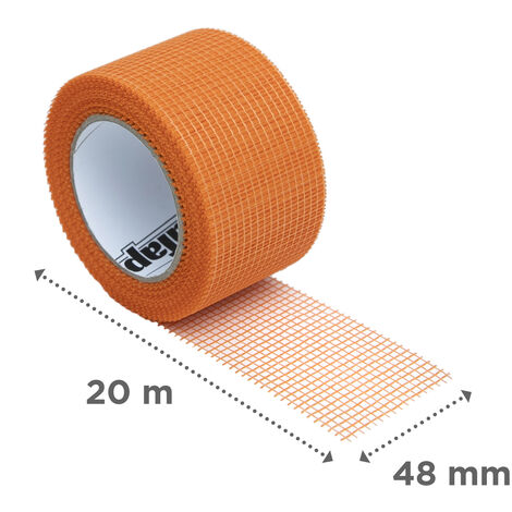 Adfors – Bande à joint autocollante FibaTape® Xtreme 20 mm x 90 m – Fibre de verre grillagée – Antimicrobien pour protection moisissures – Application facile